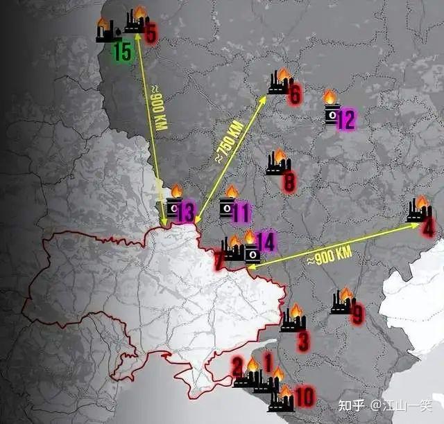 截止目前为止,乌军无人机已对俄罗斯33家炼