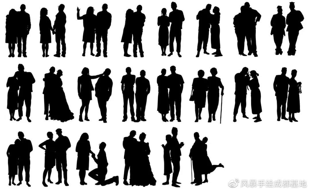 素材包含了数千个人物剪影,基本包含了所有场景的需要,格式为ps与ai