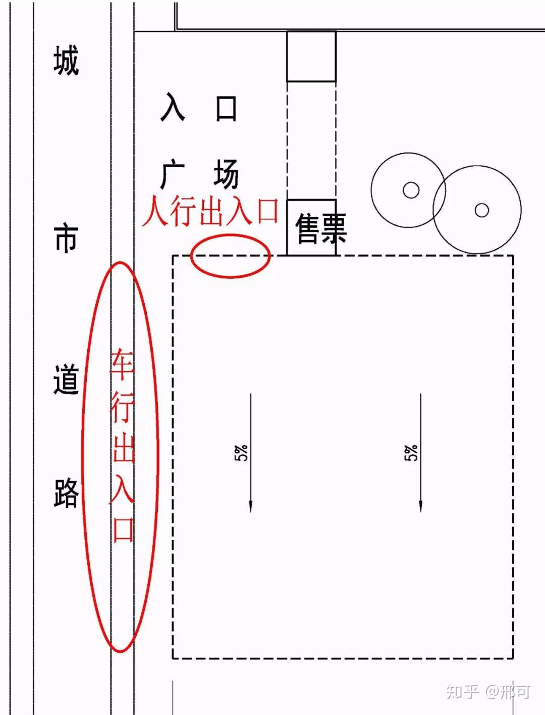2.分析内部道路的大致形态及停车位布局.