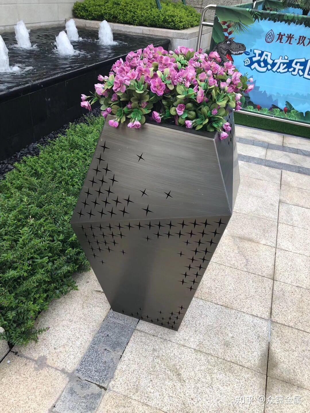 不锈钢花箱售楼部专用高档金属花箱