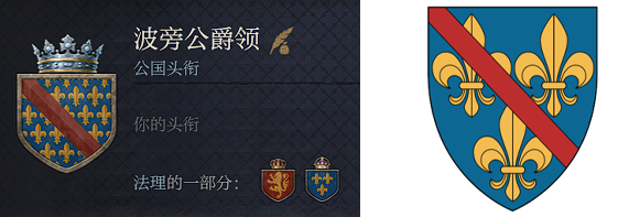 没有任何别的装饰的鸢尾花纹章是法兰西国王的专属象征,而没法继承