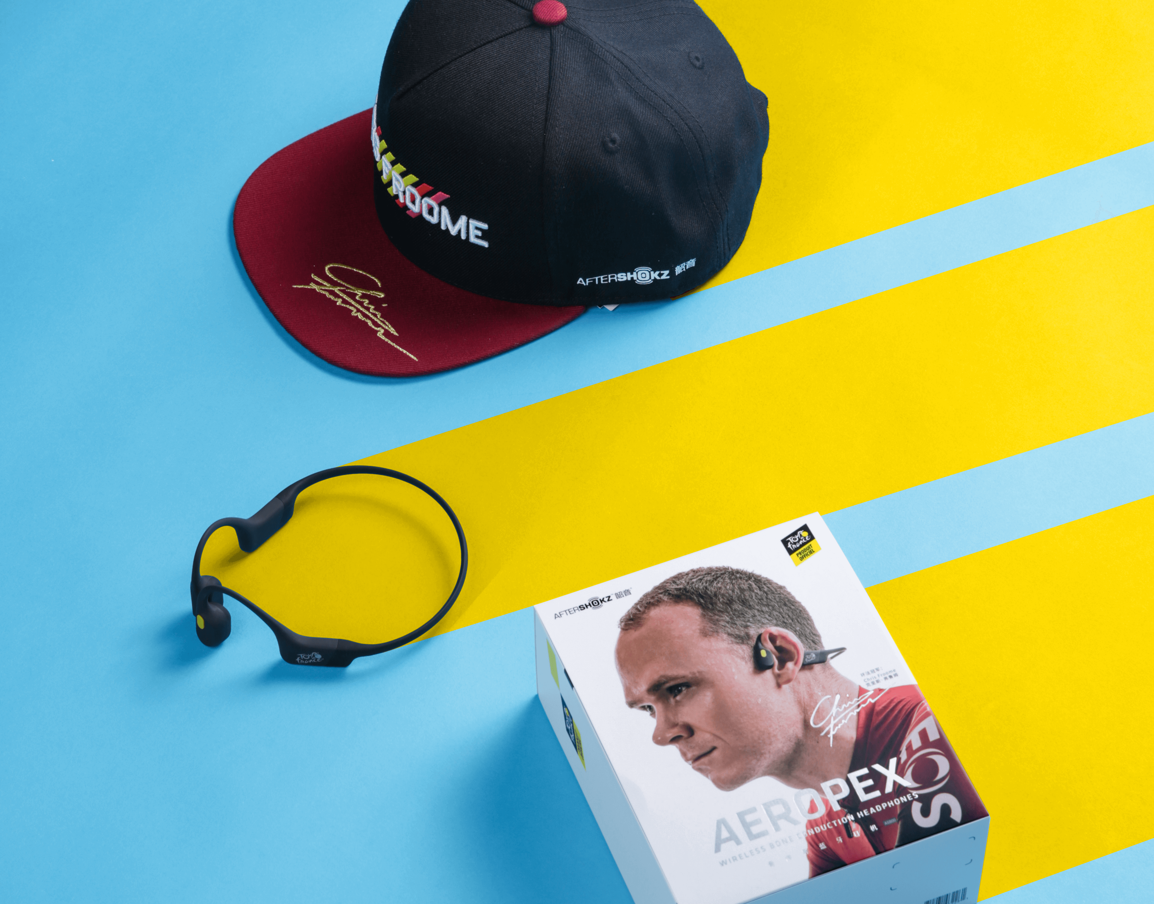 据官方介绍:新发售的aeropex环法联名套装印有环法log