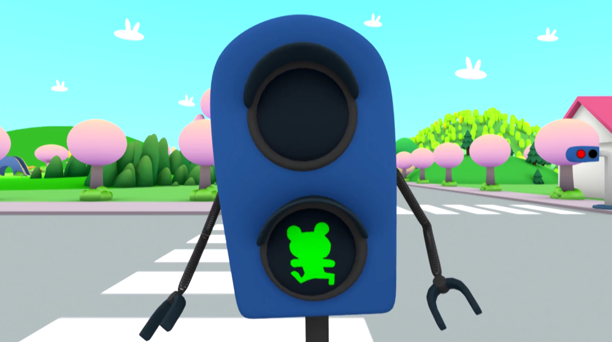 不可以过去绿色意味着可以安全走过去做到 停 看 听 观察红绿灯颜色