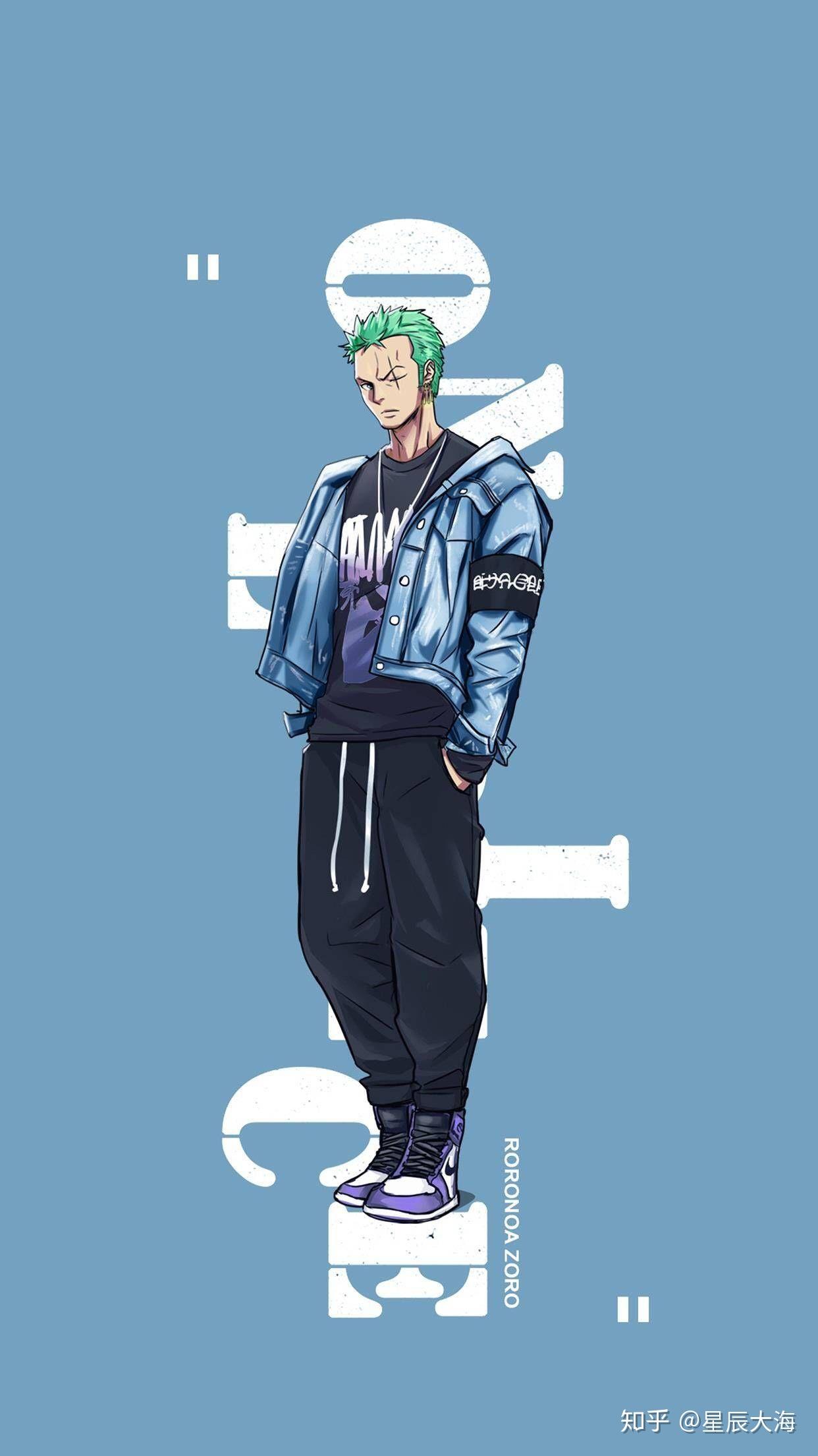 请问谁有索隆的和服图片,手绘的?