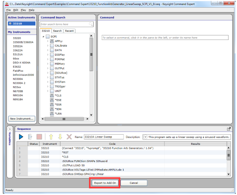 Labview command expert 