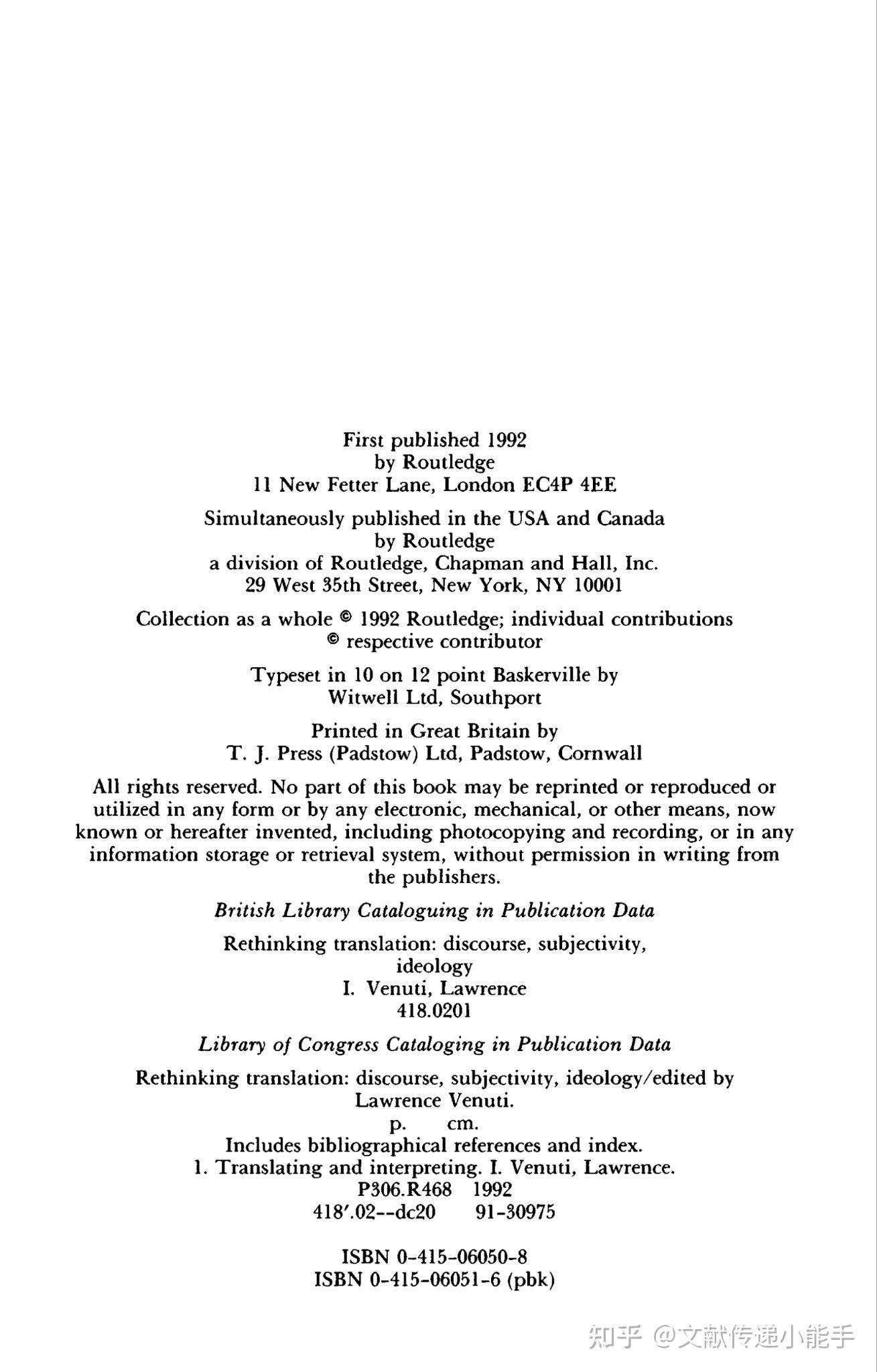 Rethinking Translation Rethinking Translation:Discourse, Subjectivity, Ideology by Lawrence ...