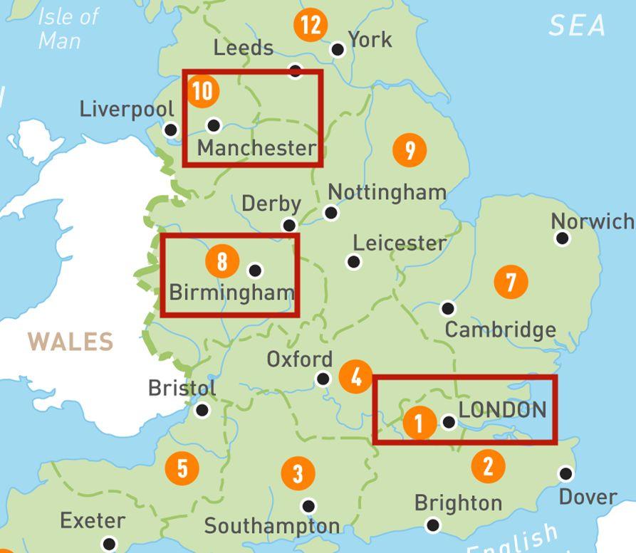 地理位置伯明翰是英国第二大城市,是beta级全球城市,也是英国的大型