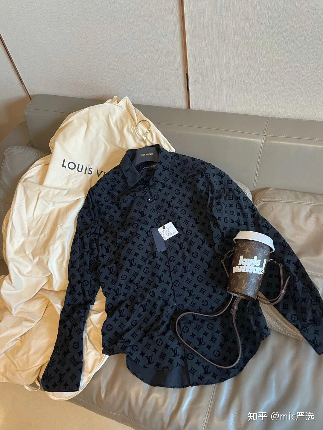 白冰同款lv老花植绒衬衫