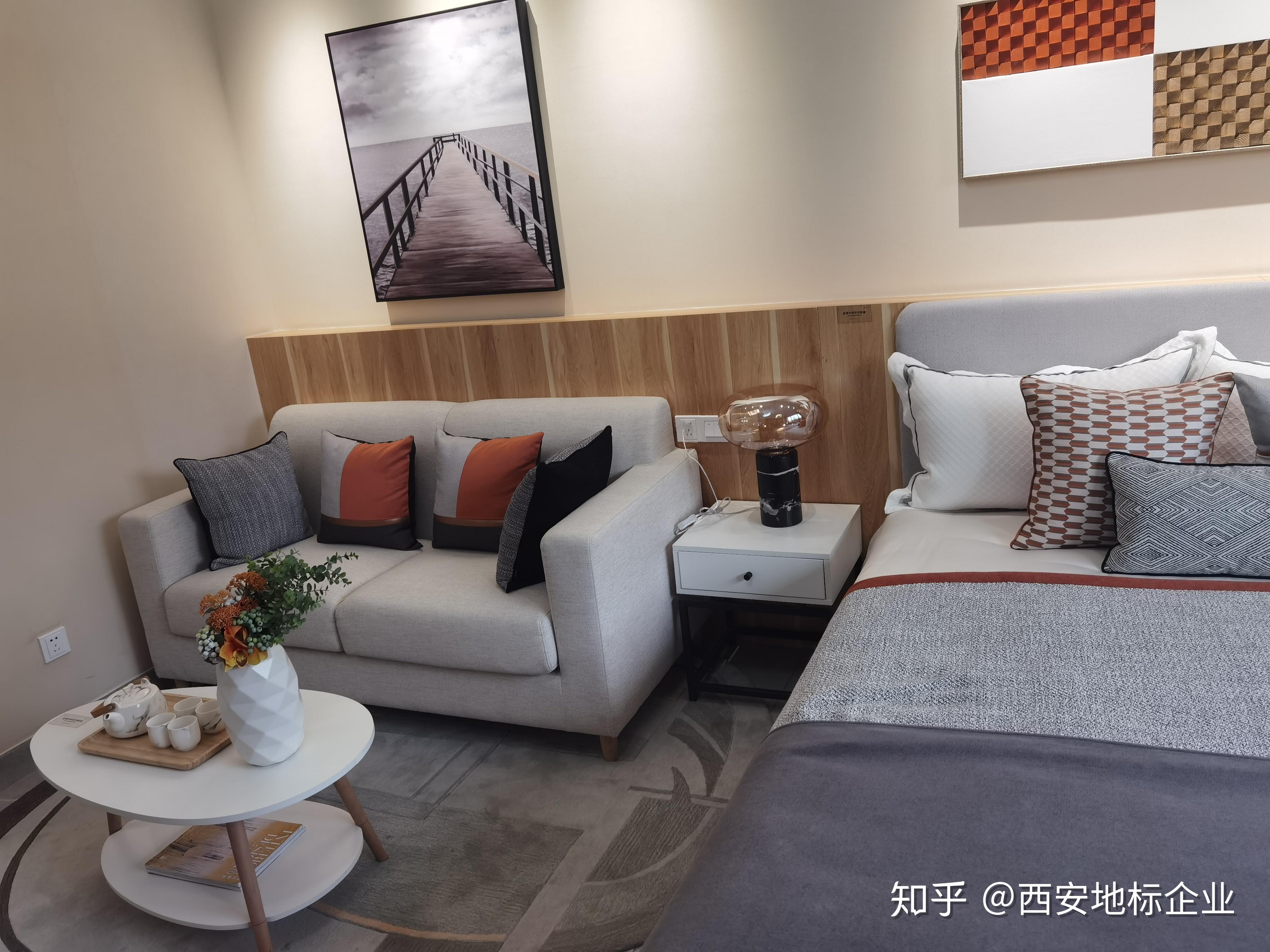 西安华福国际公寓客 厅华福国际黄冈学府城的40平米公寓展示40平米