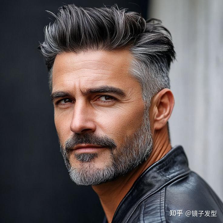头发花白男士发型别乱剪，试试头顶向后梳的露额发型，很帅很有型 - 知乎