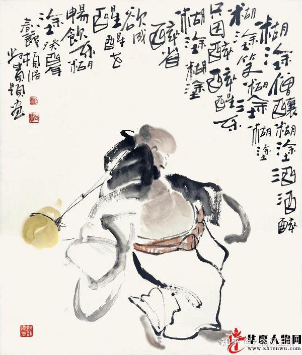 《糊涂罗汉》从头开始往下经过眼脸,脖子,胸腹,一气呵成,完全的块状
