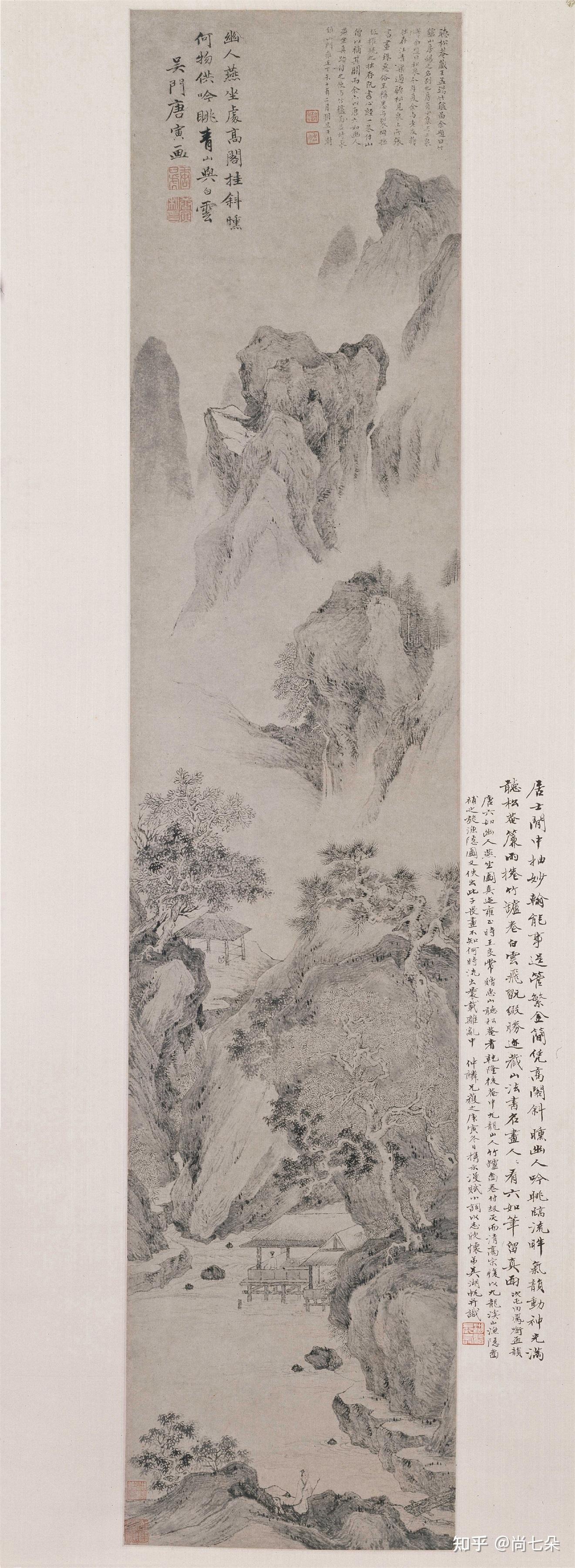 明代唐寅唐伯虎山水人物画古代高清国画图片保存 知乎 