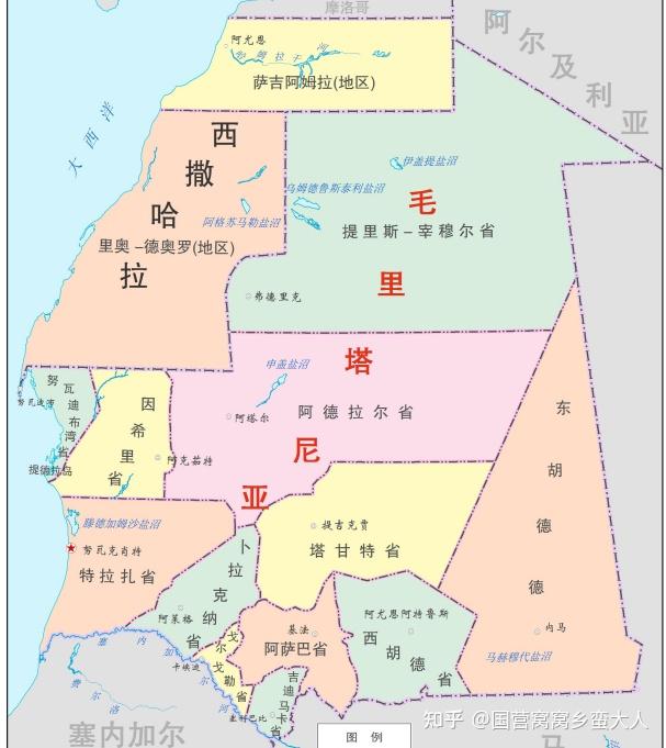 毛里塔尼亚行政区划图片