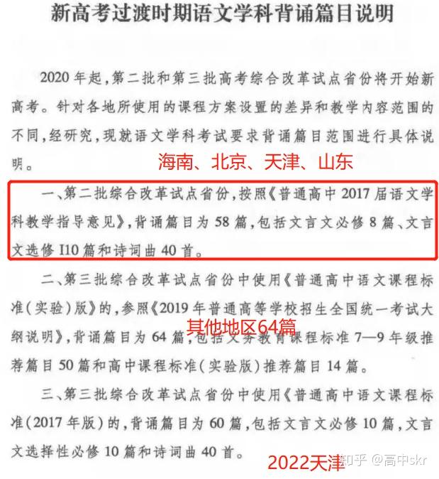 2020全国一卷高考语文必背篇目有什么?