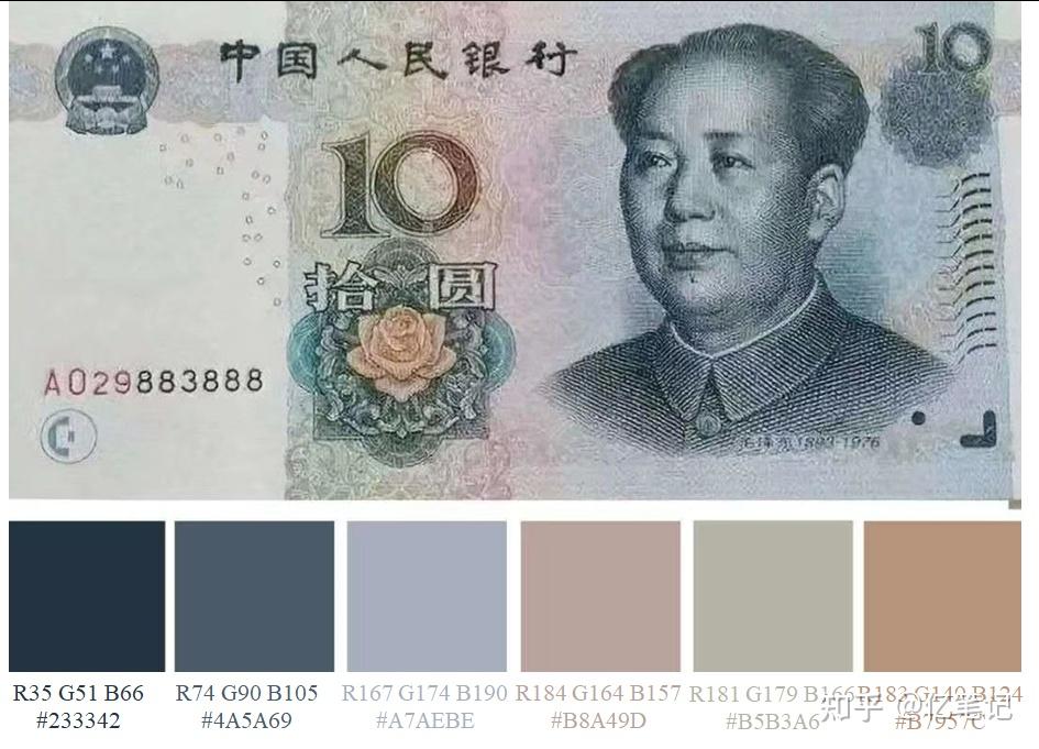 配色|人民币色卡