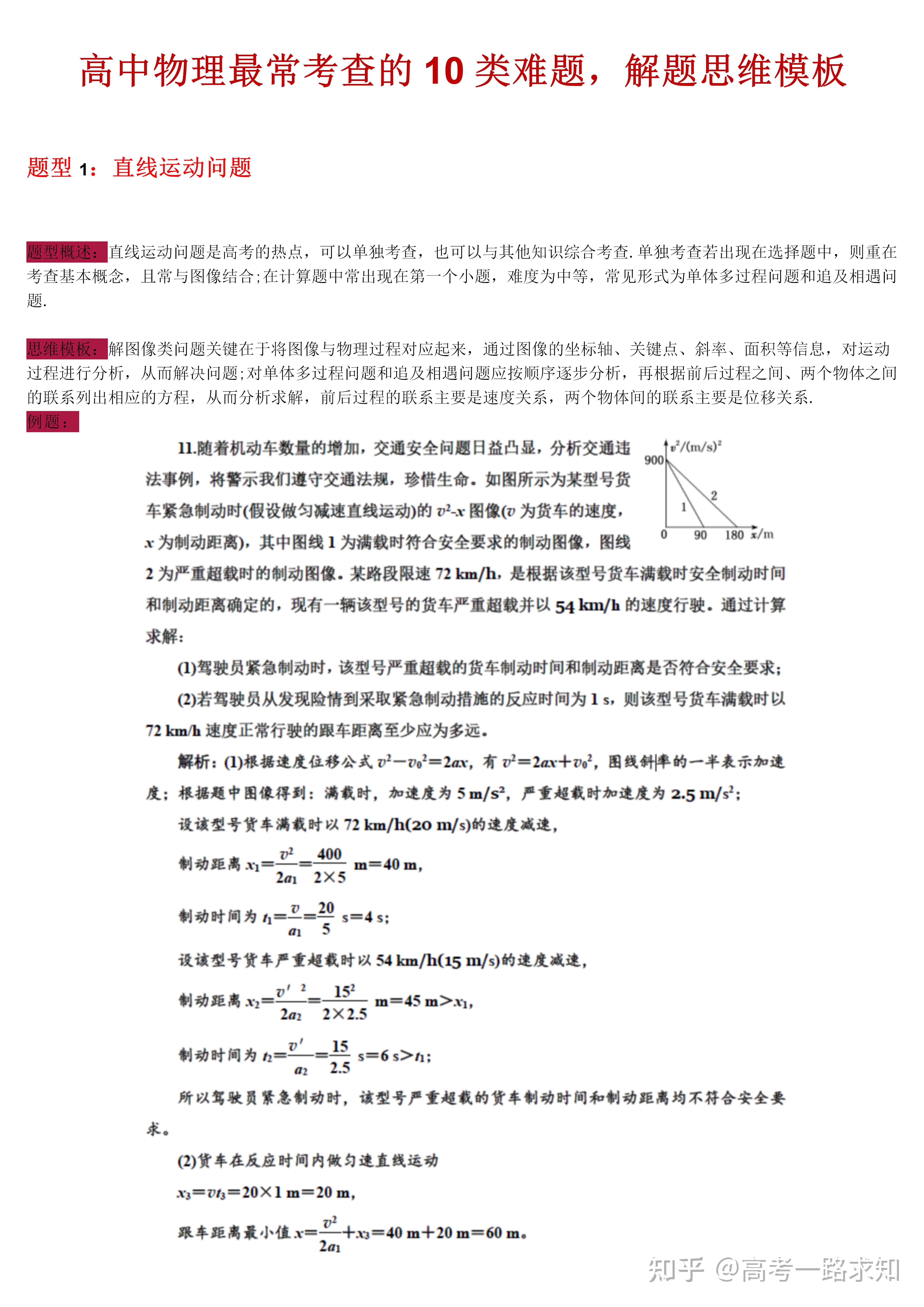 高中物理：10类常考难题汇总 知乎