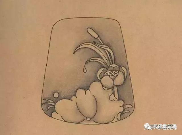 我是雕刻师大师的创意白描美轮美奂的玉雕设计图