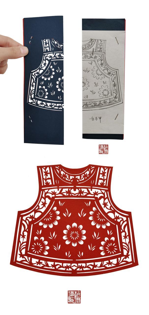 服饰剪纸清代女装