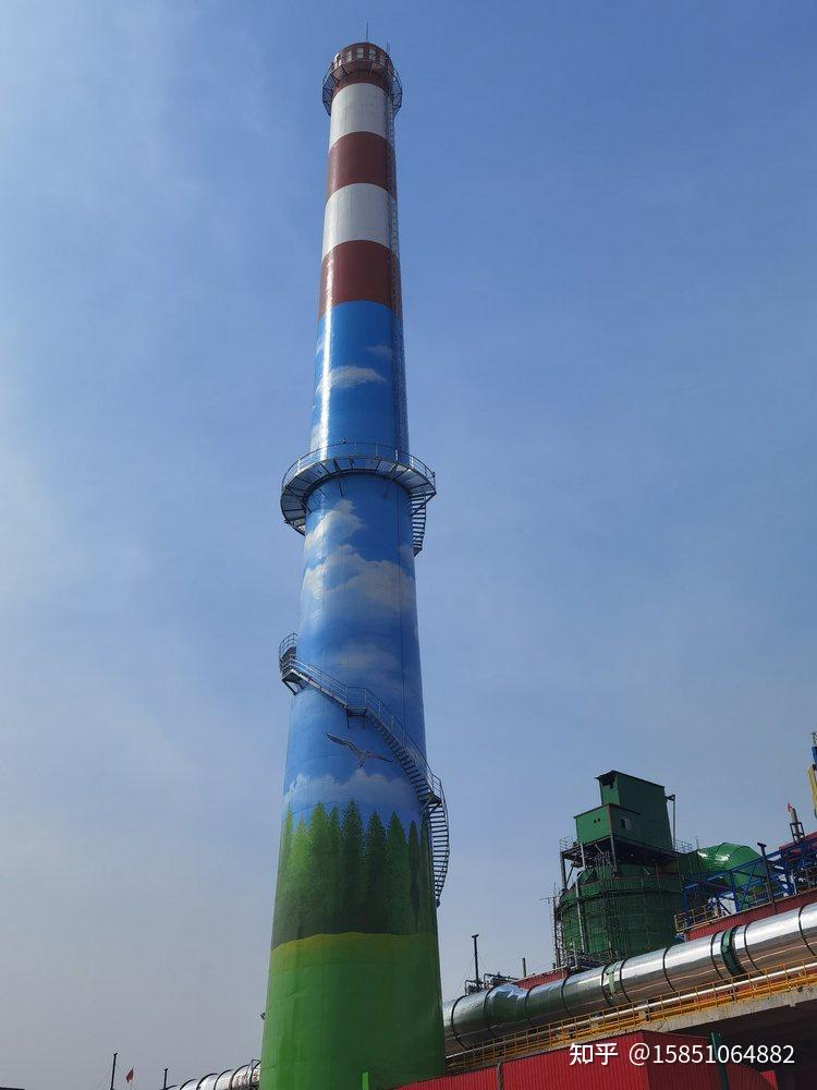 150米砼烟囱美化彩绘
