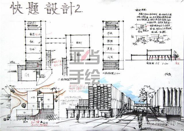 「设计手绘」考研建筑快题手绘经验分享 - 知乎