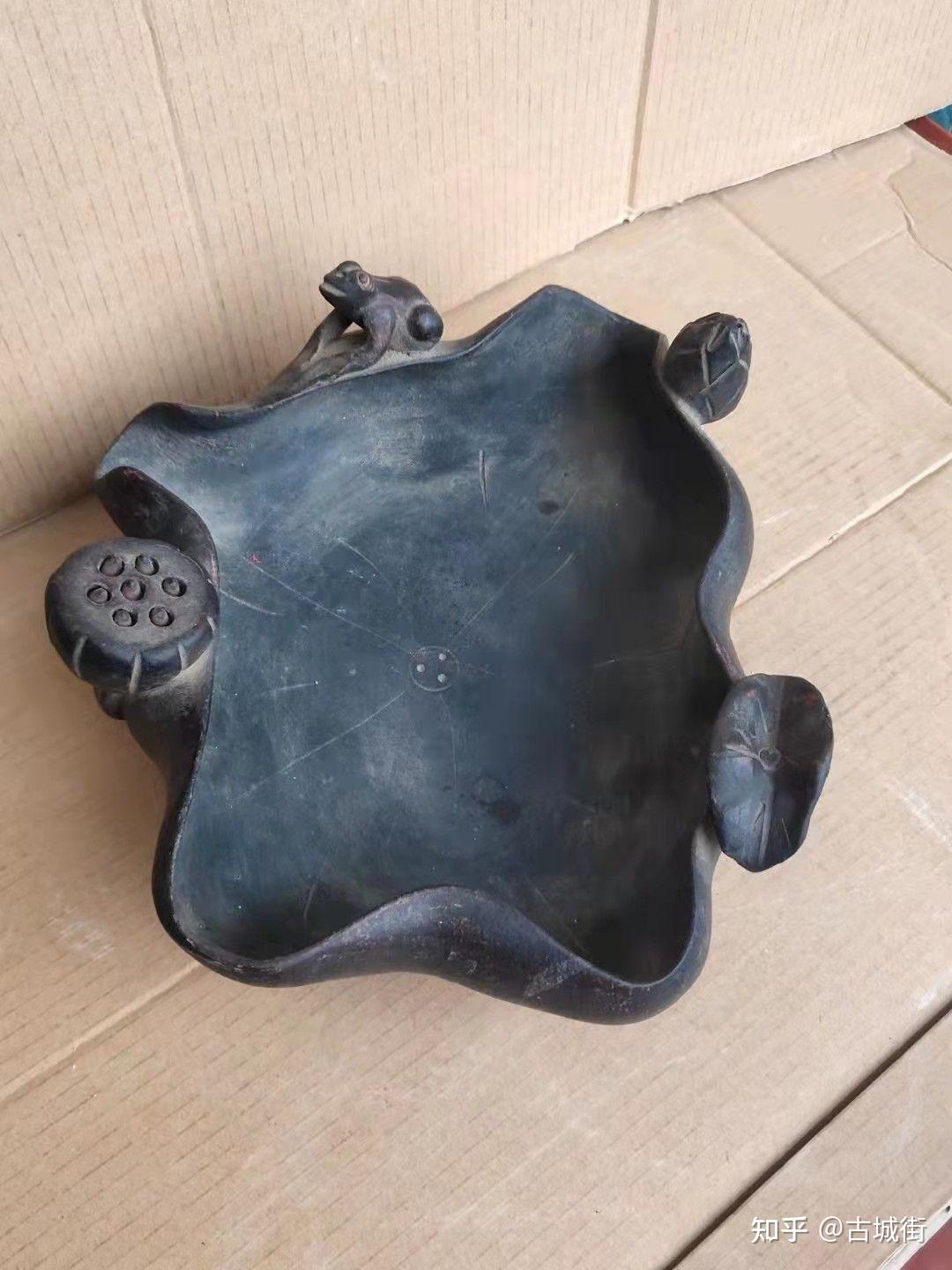 荷叶造型紫砂笔洗