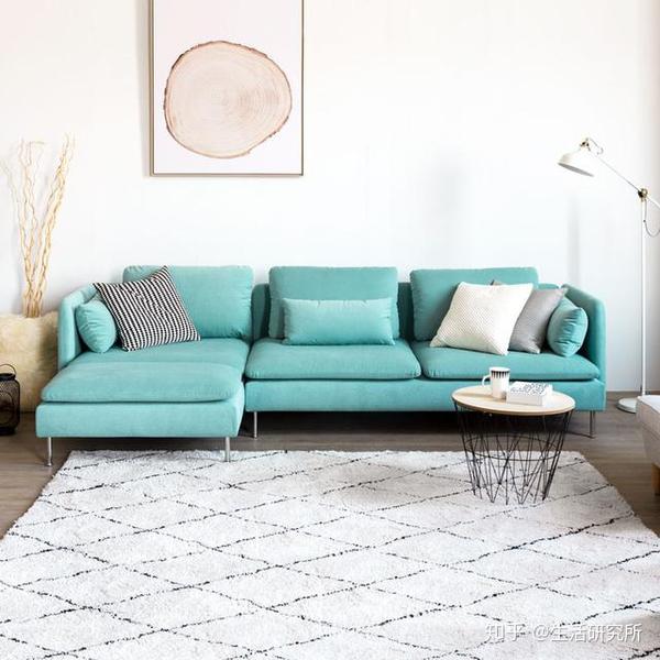 网红的最爱蒂芙尼蓝沙发北欧简约风