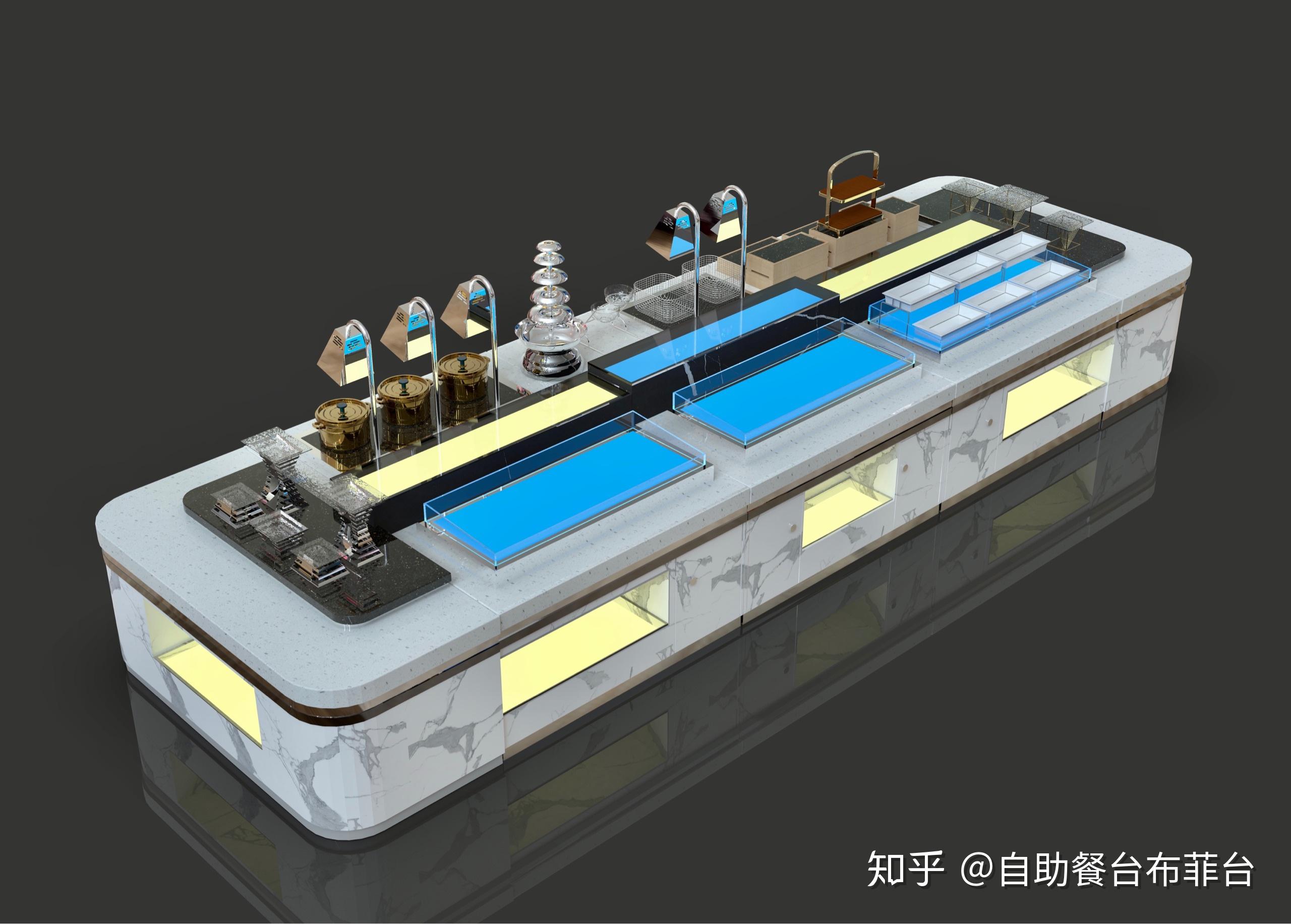 双侧海鲜自助餐取餐台定制