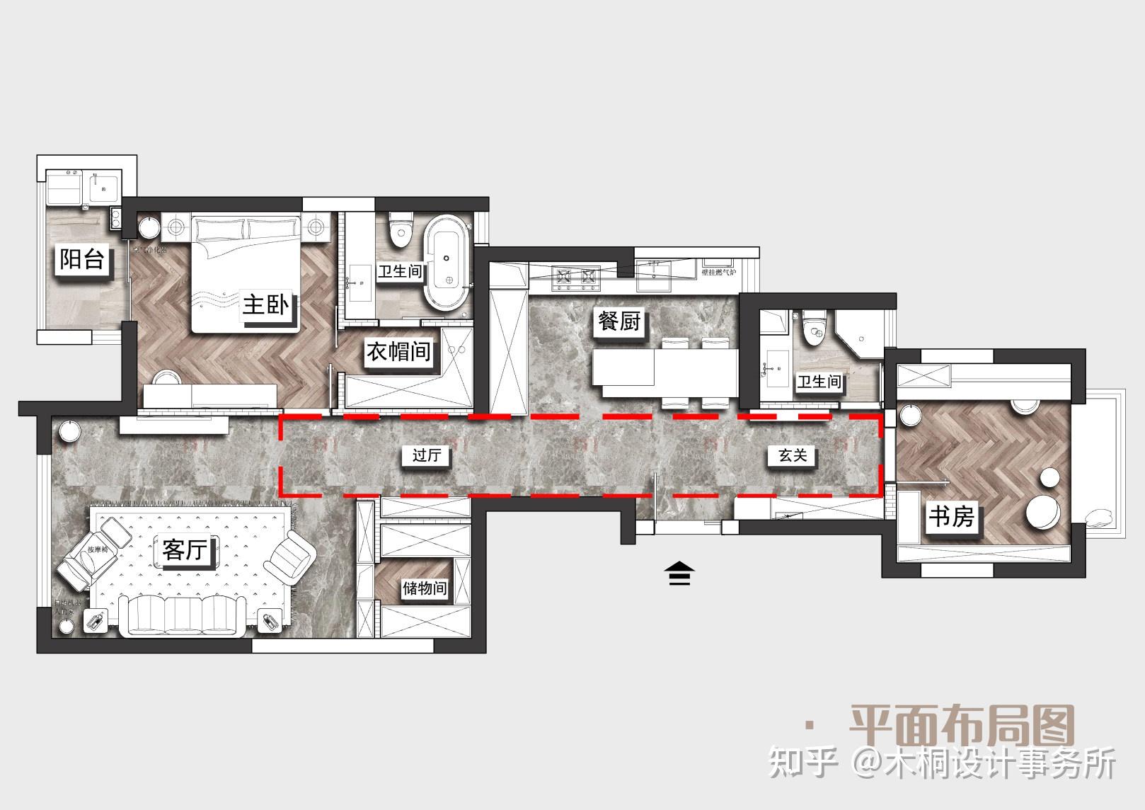 带走廊的户型图图片