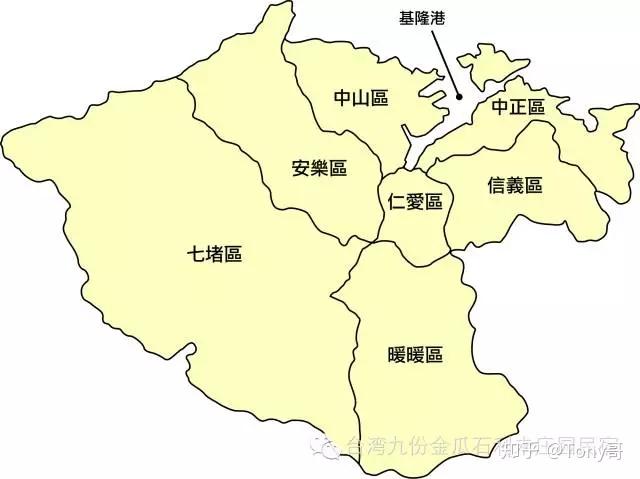 图说:基隆市地图,95%是丘陵,基隆港边就是你最佳去處(上).