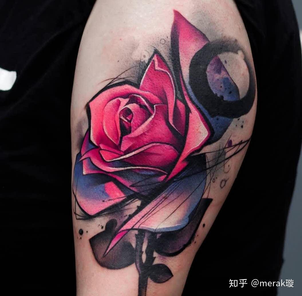 纹身| 问百花香，不如玫瑰——玫瑰纹身素材 - 知乎
