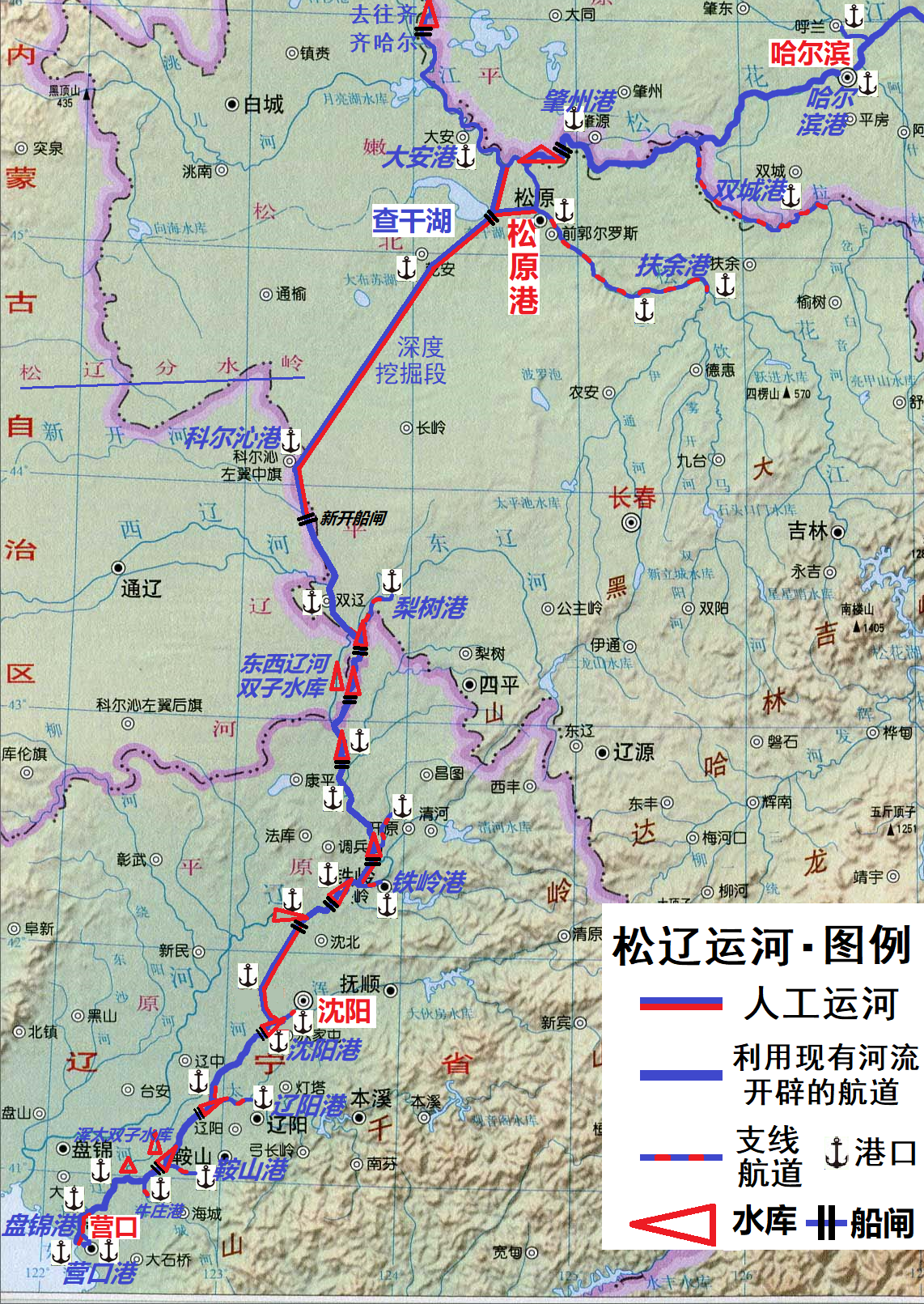 松辽大运河纵贯东北的北水南调计划将来或与京杭运河接通