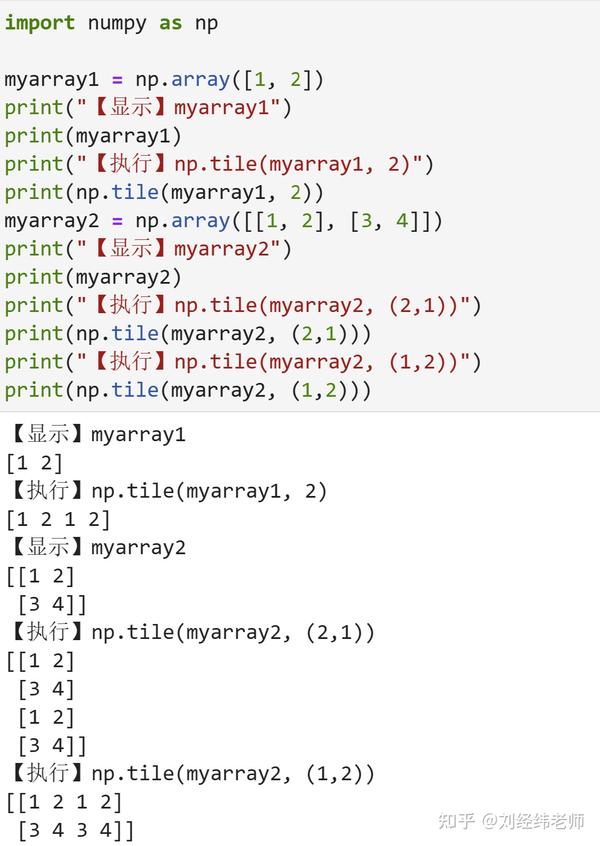 对数组进行内容复制扩展：np.tile() 知乎
