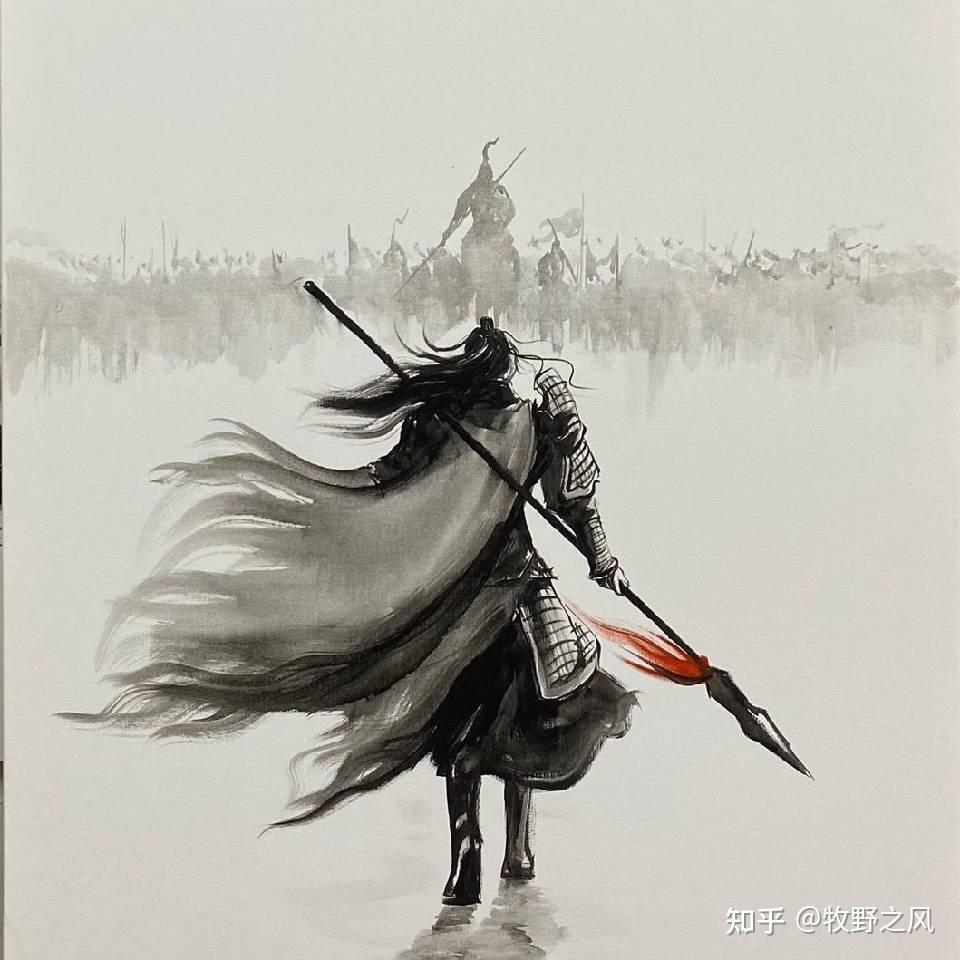 千军万马避白袍,手持银月似流星踏月.