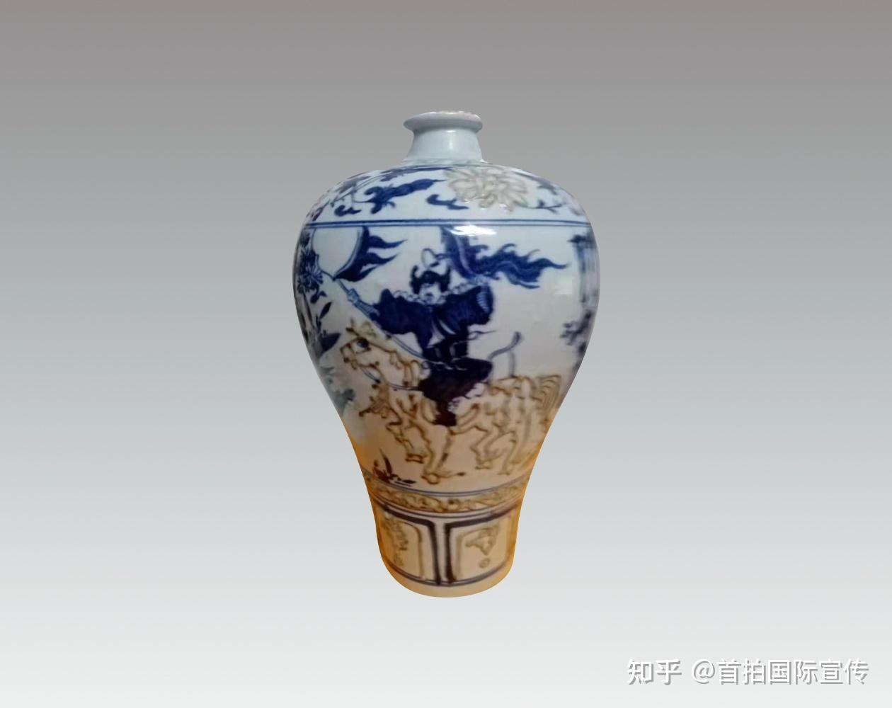 元青花萧何月下追韩信梅瓶- 知乎