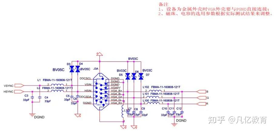 VGA接口EMC设计标准电路