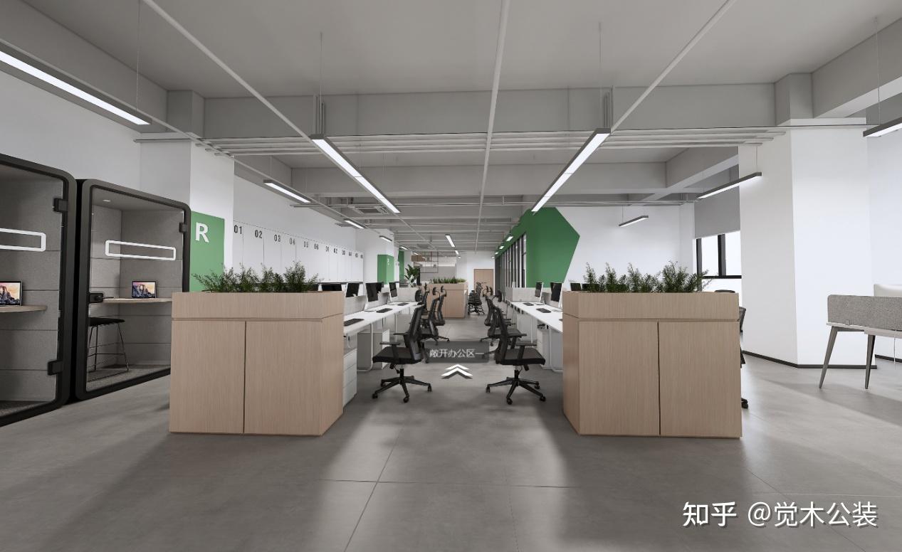 绿色格调 | 青春活力办公室装修 - 知乎