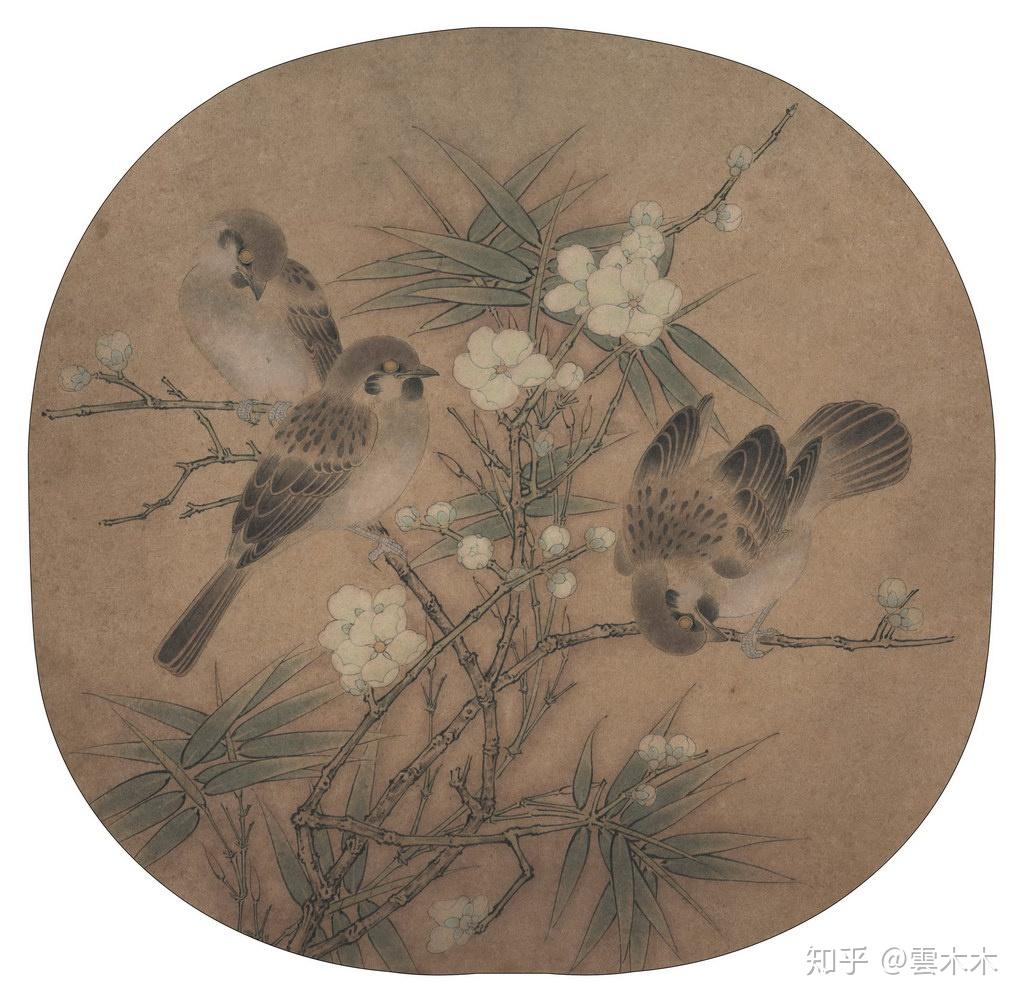 宋小品临宋梅竹戏雀图绘画步骤图