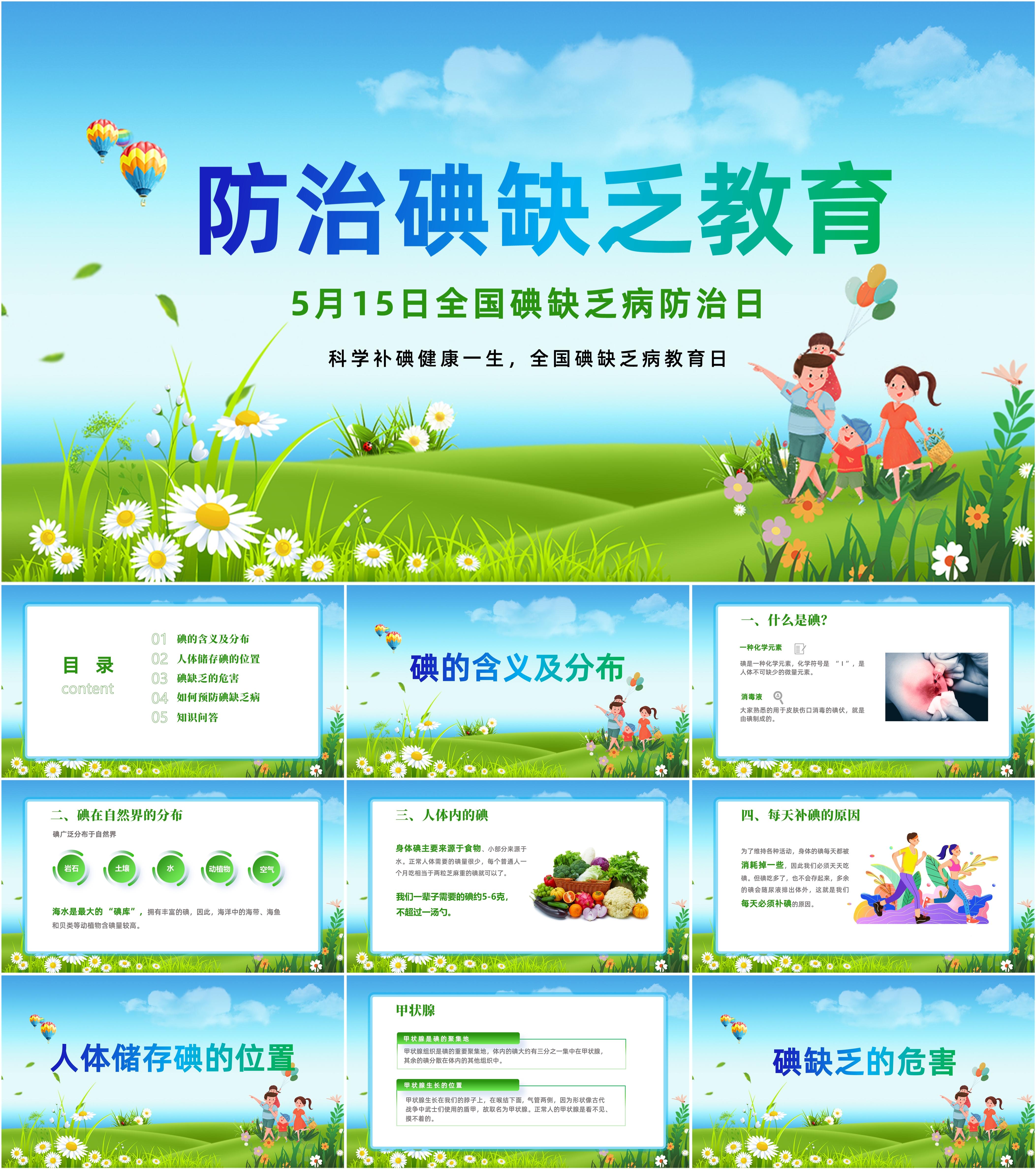 最新10套高质量2024全国碘缺乏病宣传日ppt课件!