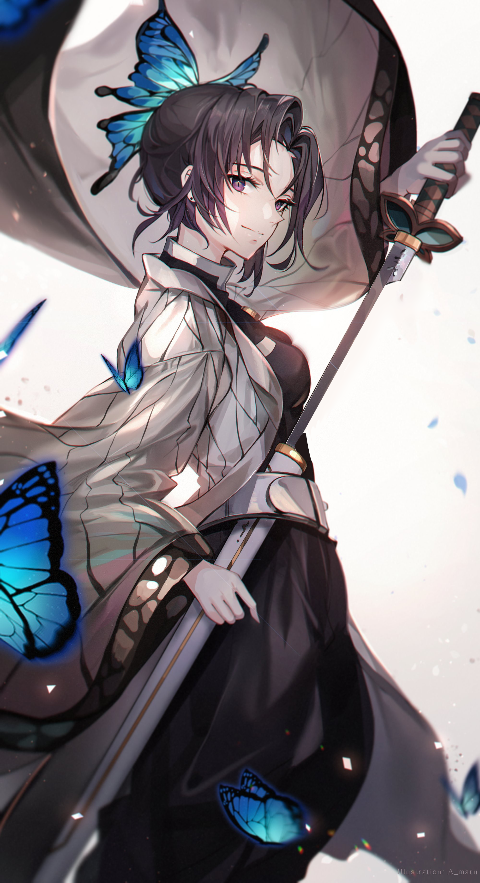 鬼灭之刃化作紫藤花