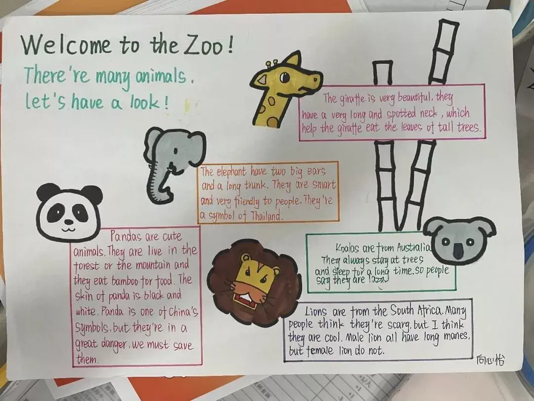 (英语海报绘制比赛学生作品家长评价家长a:学校的校风很好,教育理念