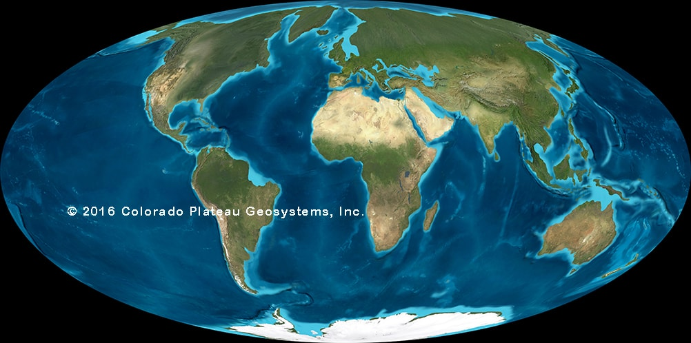 新生代6500万年间全球古地理变迁图