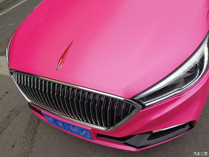 红旗h5新款粉色轿跑图片