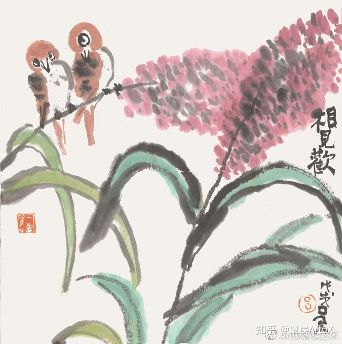 近年玩味新文人画,先生对大丰笔墨感悟良多,尤其在花鸟山水方面,深受