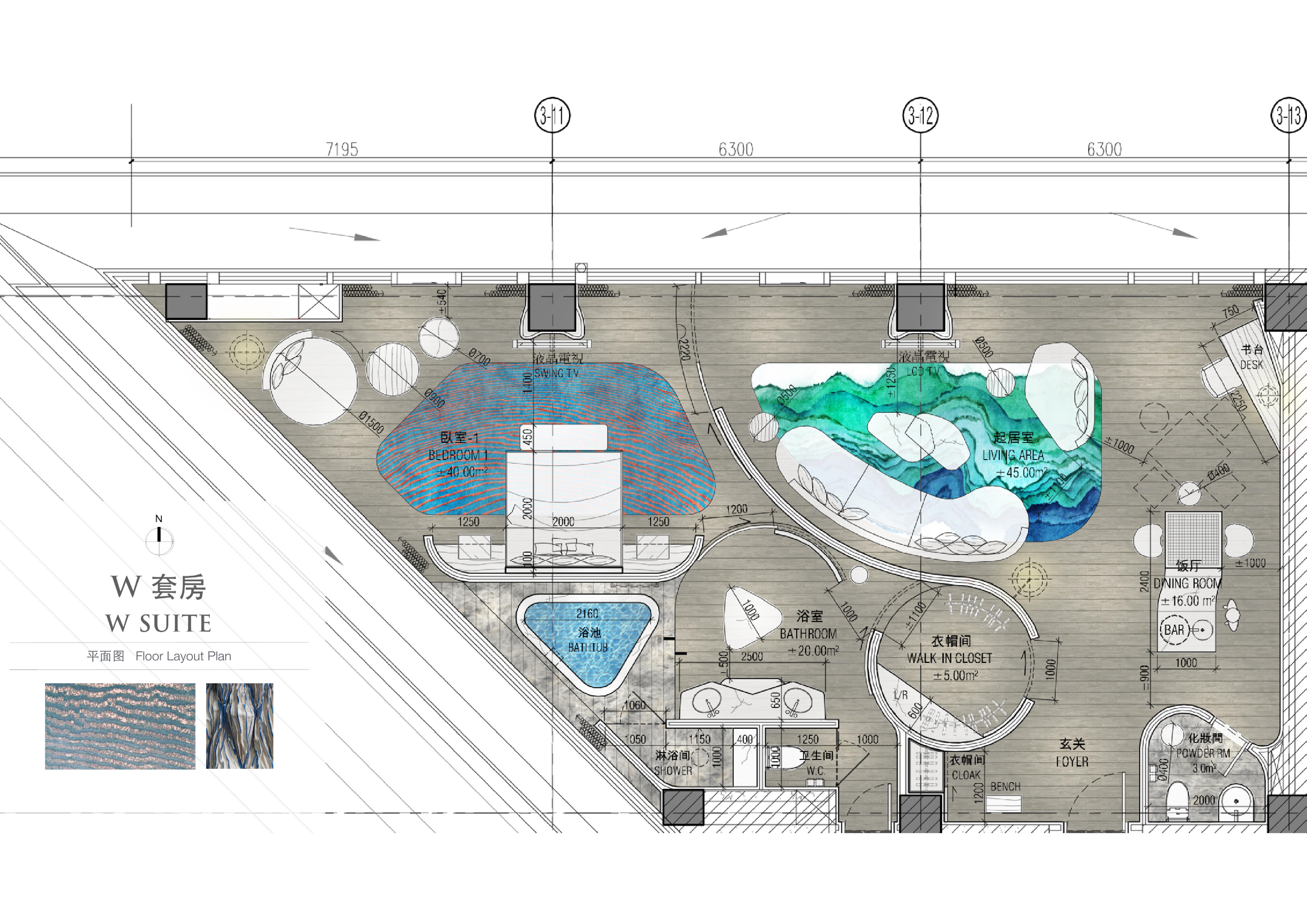 abconcept西安万众w酒店平面手稿效果图室内设计概念方案作品1000mb
