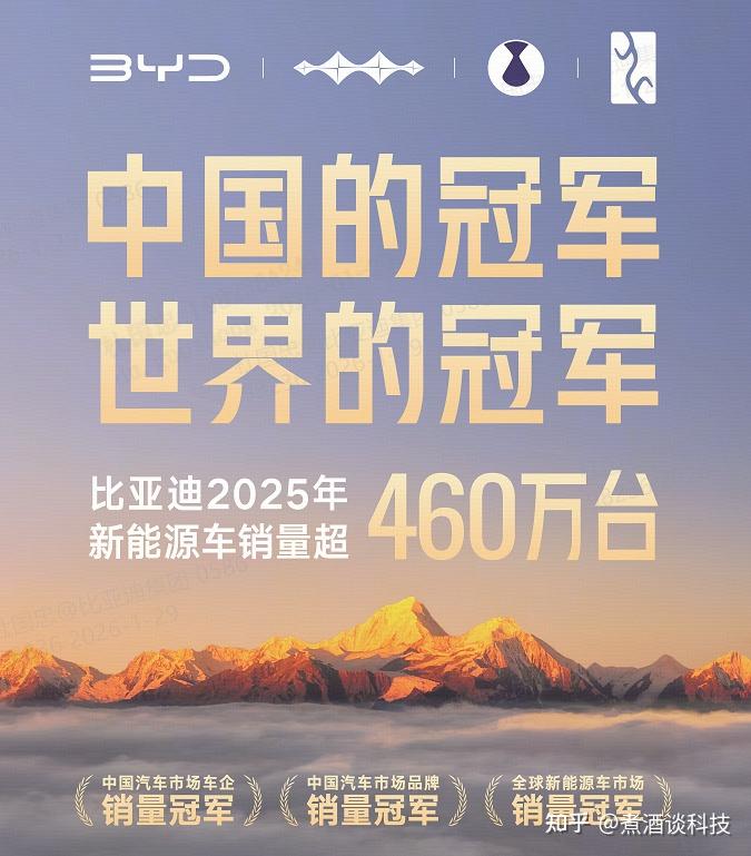 从中国冠军到世界冠军!比亚迪2025年销量霸榜,智驾实力再添翼