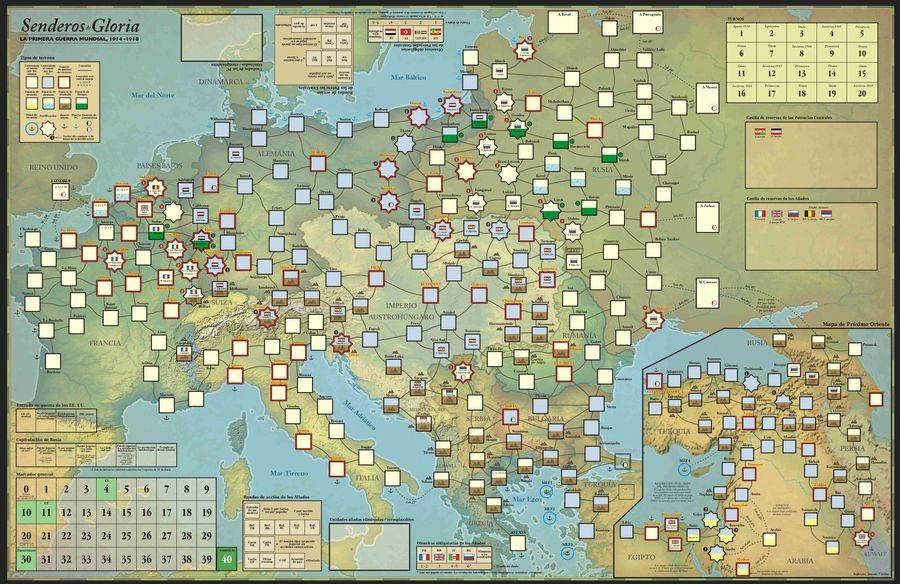 《光荣之路》是一款非常经典的以一战作为背景的战棋类桌游,对战双方