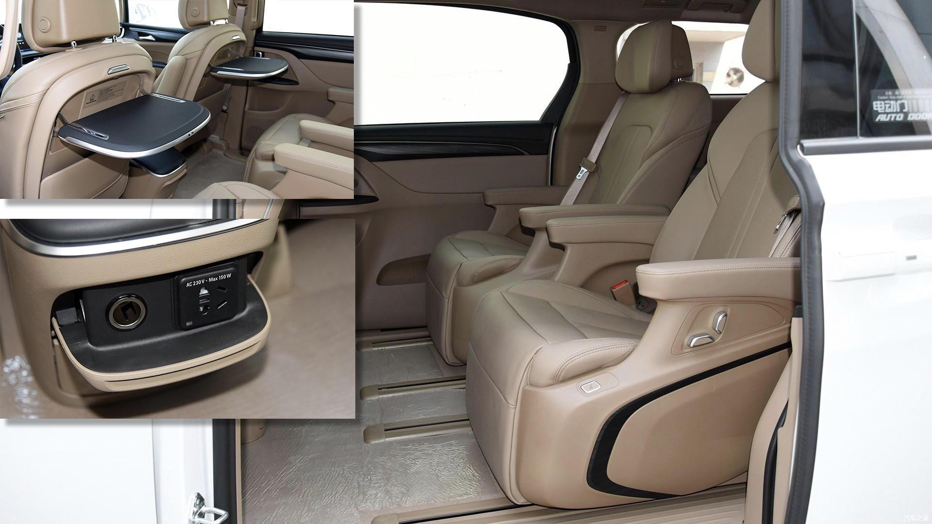 gl8后排座椅也采用独立座椅,电动调节方面比威然少了腰部支撑,功能