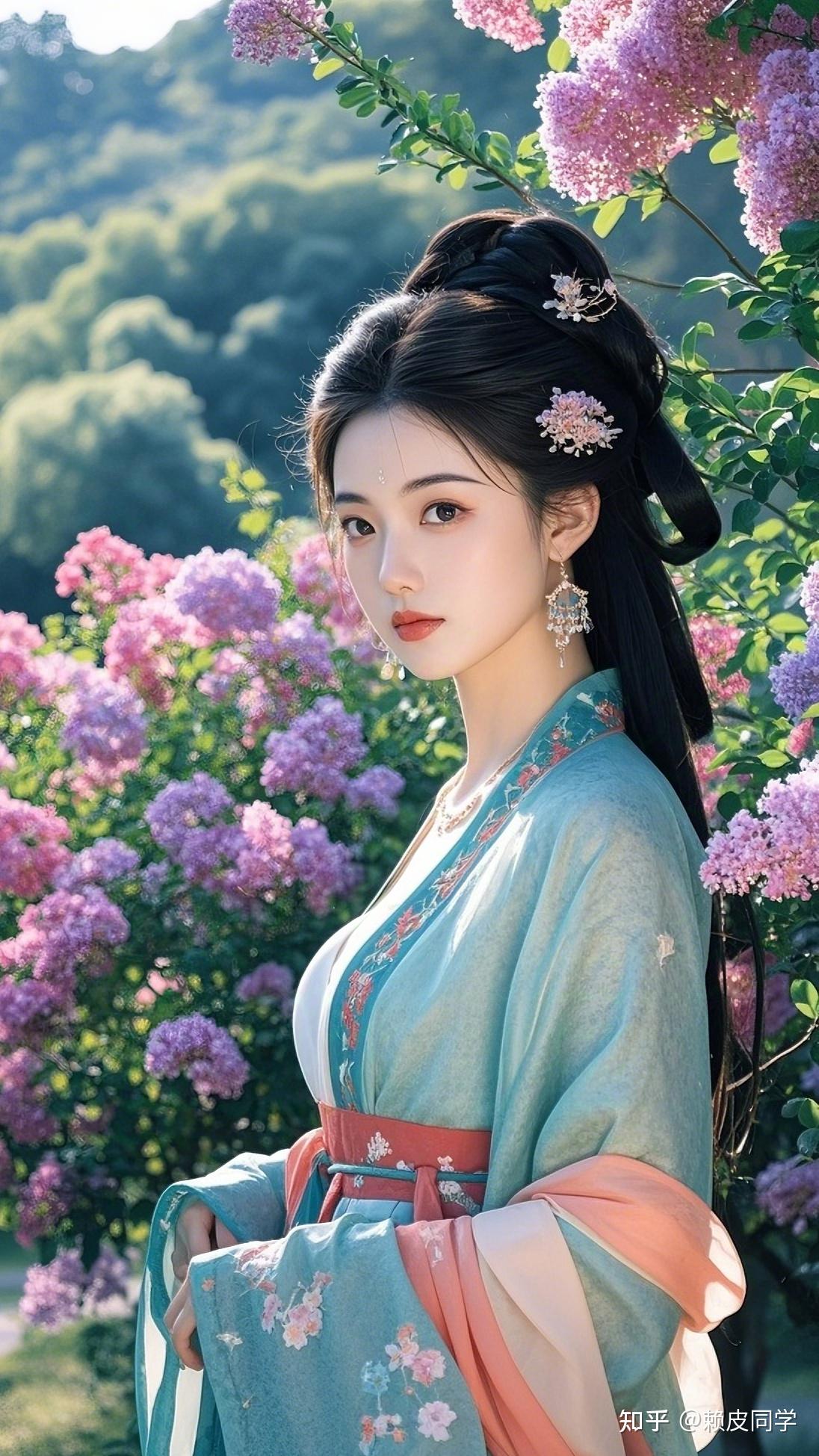 古风美女写真壁纸紫薇