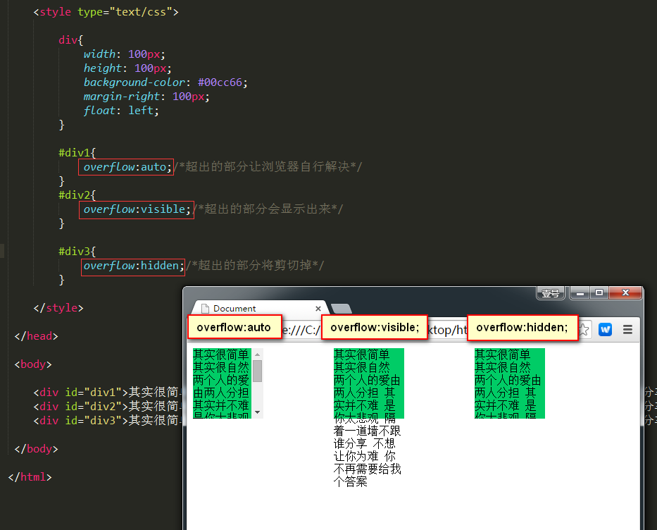 overflow属性:超出范围的内容要怎么处理